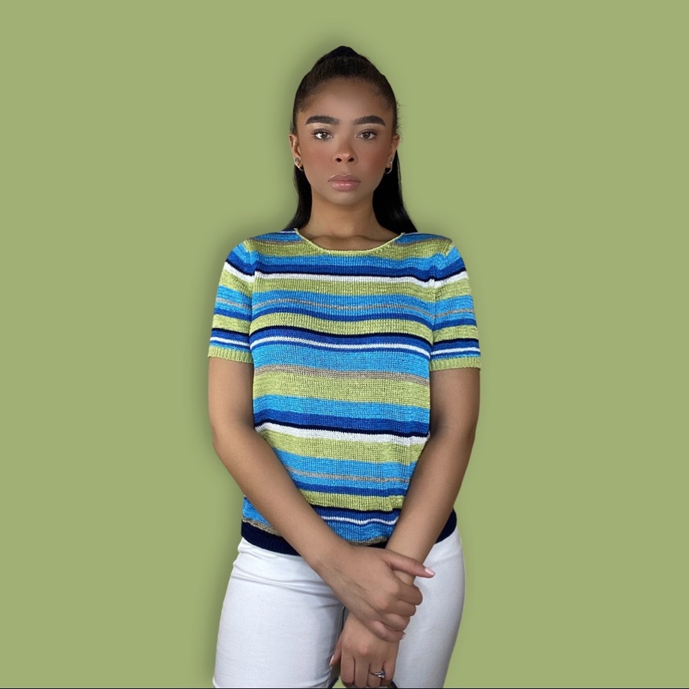 Vintage 80s Striped Knit Top
